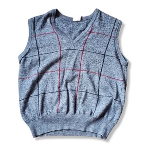 Plaid Sweater Vest Vintage St. Michael Wool Blend L Preppy Academia Knit